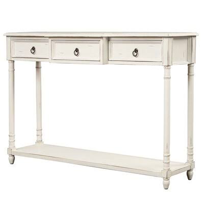 Antique White Solid Wood Console Table C248
