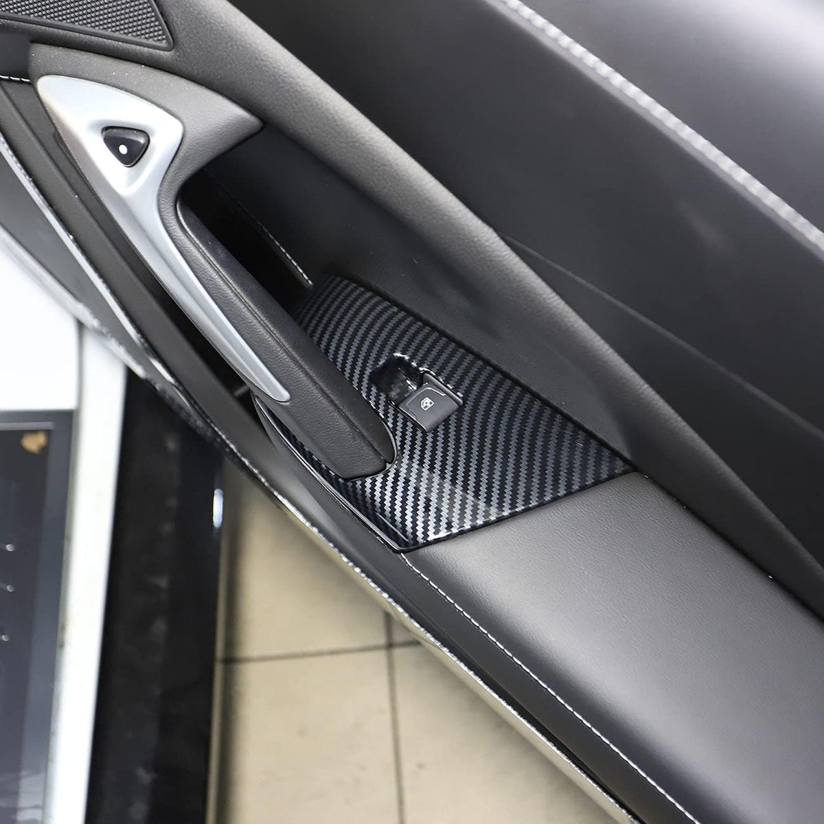 Carbon Fiber Window Lift Trim Switch Panel Decorations W2867