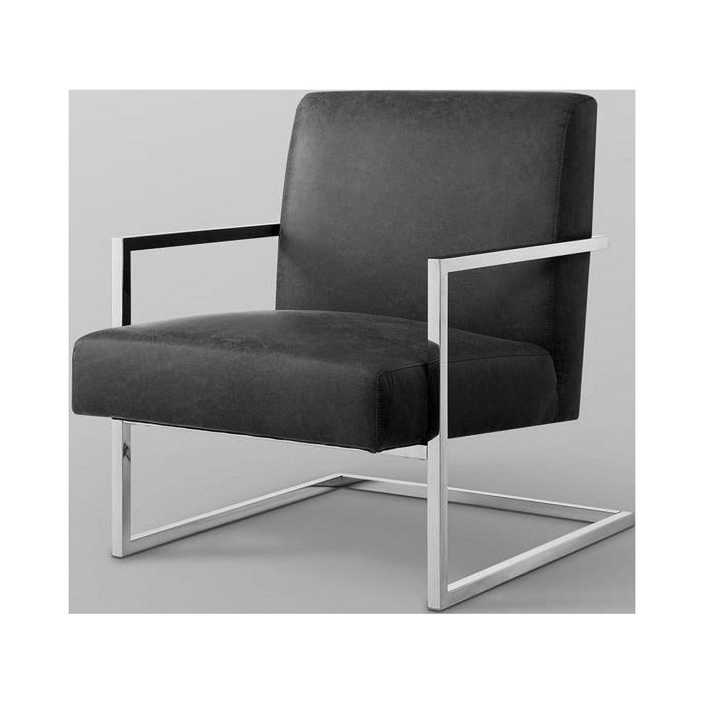 Charcoal Faux Leather Accent Chair A56703