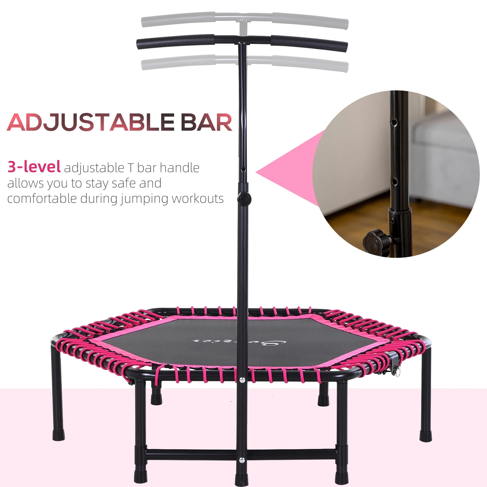 Pink Hexagon Rebounder Trampoline H4502