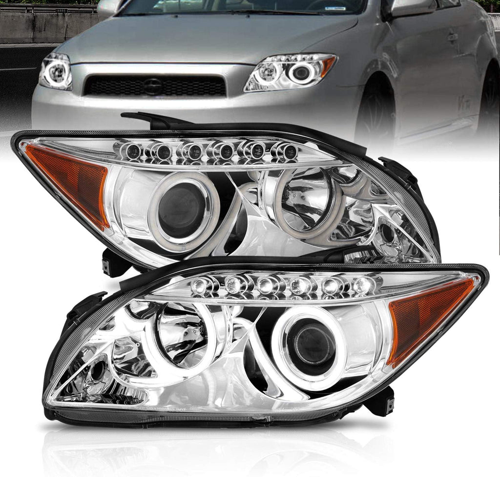 Chrome Projector Headlights LED Halo for Scion Tc V467