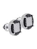 Black Enhanced Diamond Circle Cluster Earrings C85078