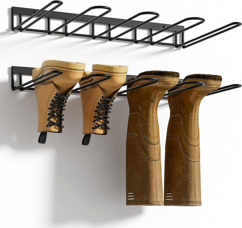 4 Pair Metal Wall Mounted Boot Rack L328