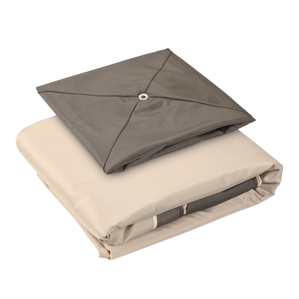 2-Tier Canopy Top Replacement for 10'x12' Gazebo Coffee Beige O85311
