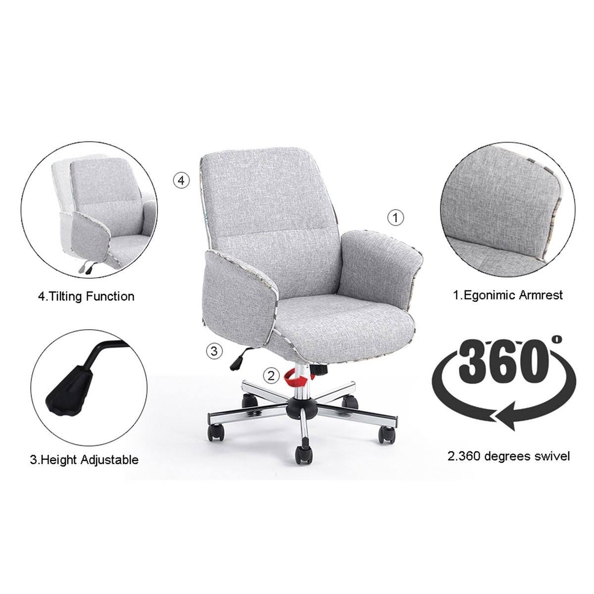 Mohave Grey Fabric Turned Arm Desk Chair G67546