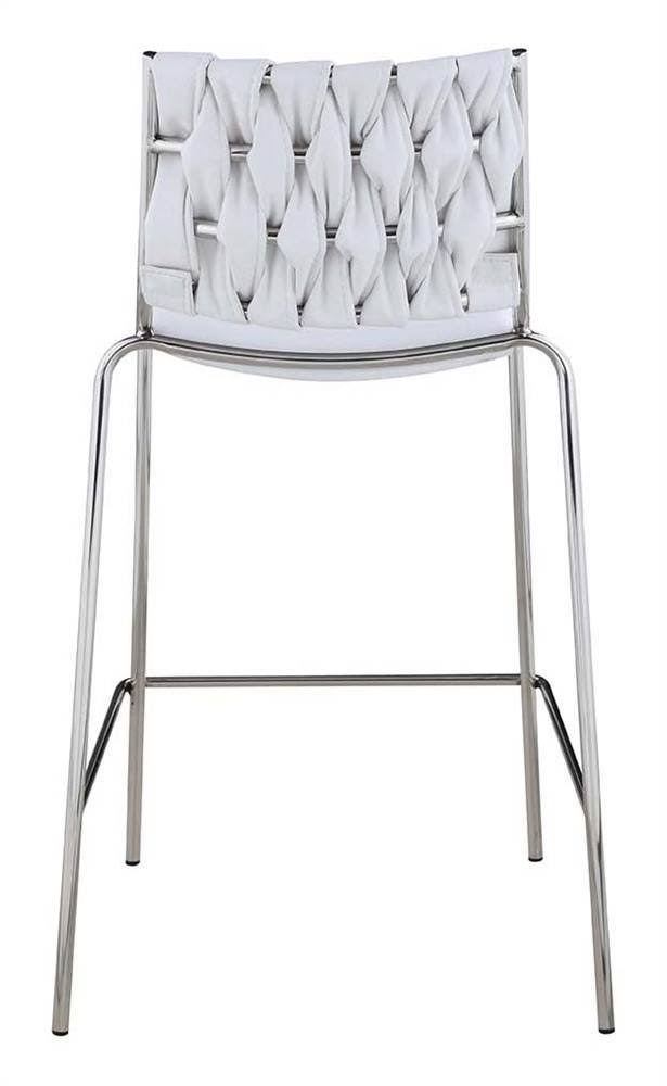White Stackable Counter Stool with Weave Back, Set of 2 S58246