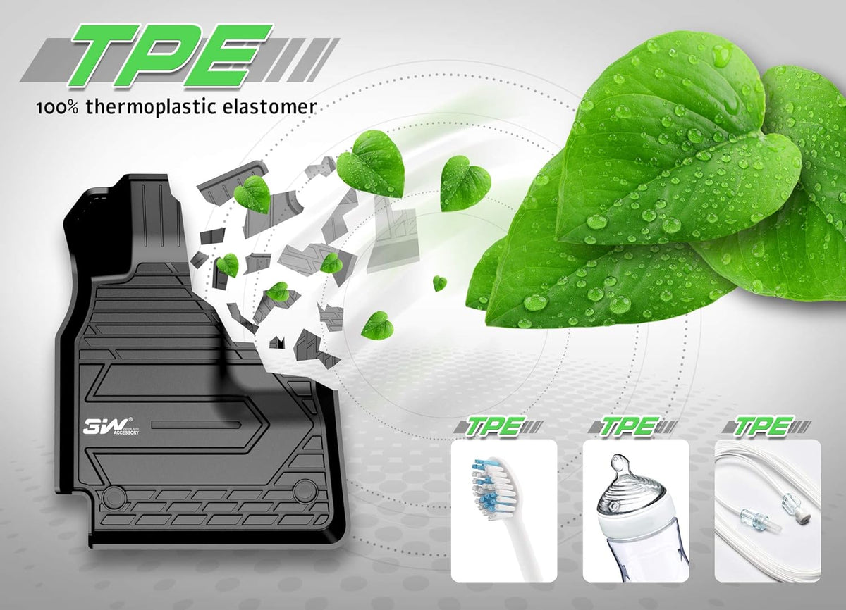 Black TPE All Weather Floor Liner Full Set Car Liners G281726
