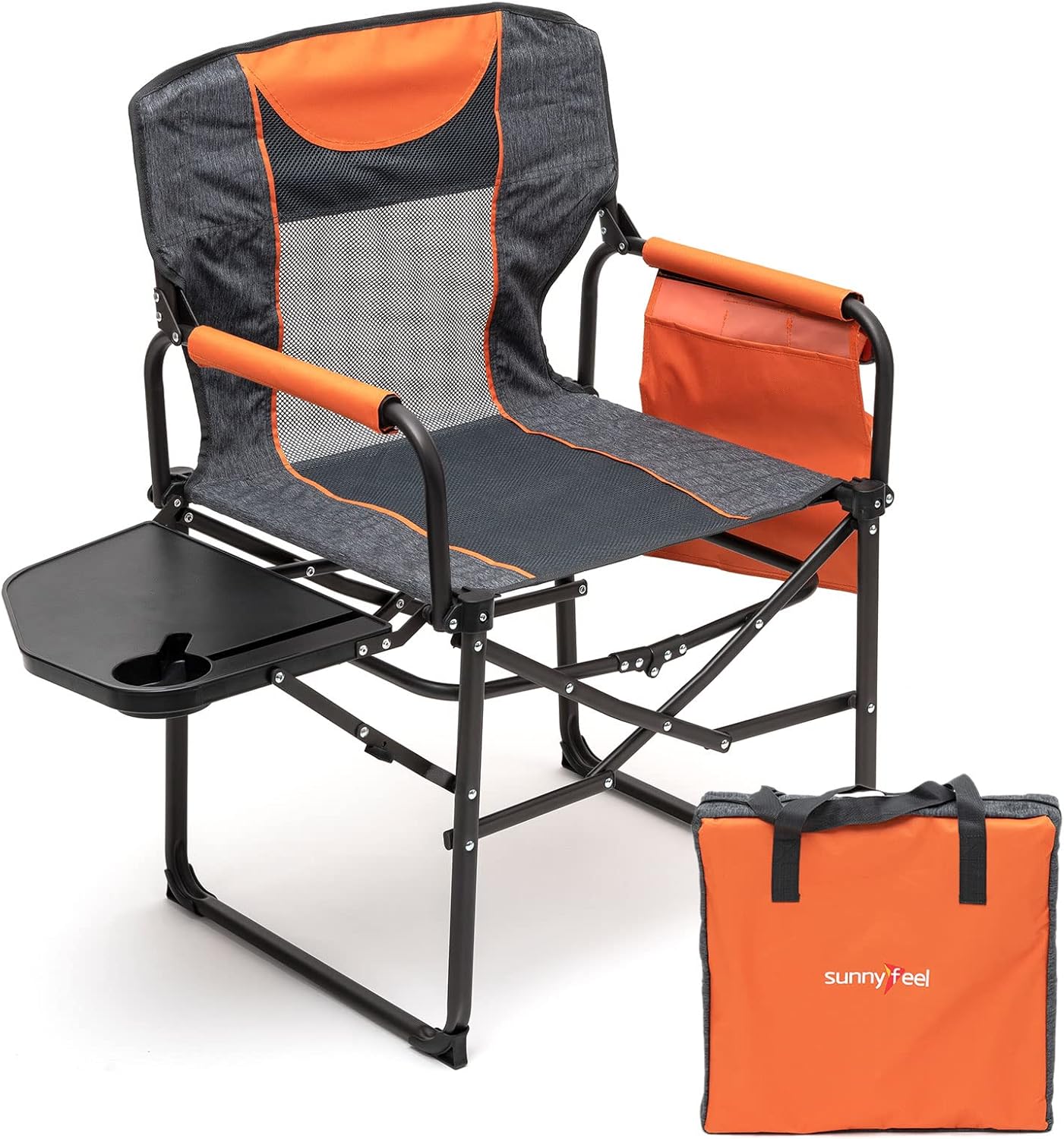 Oversized Heavy Duty Folding Camping Chair with Side Table D95957