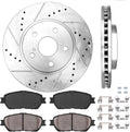 Premium D/S 5 Lug Brake Rotors + Ceramic Brake Pads + Hardware Z315672