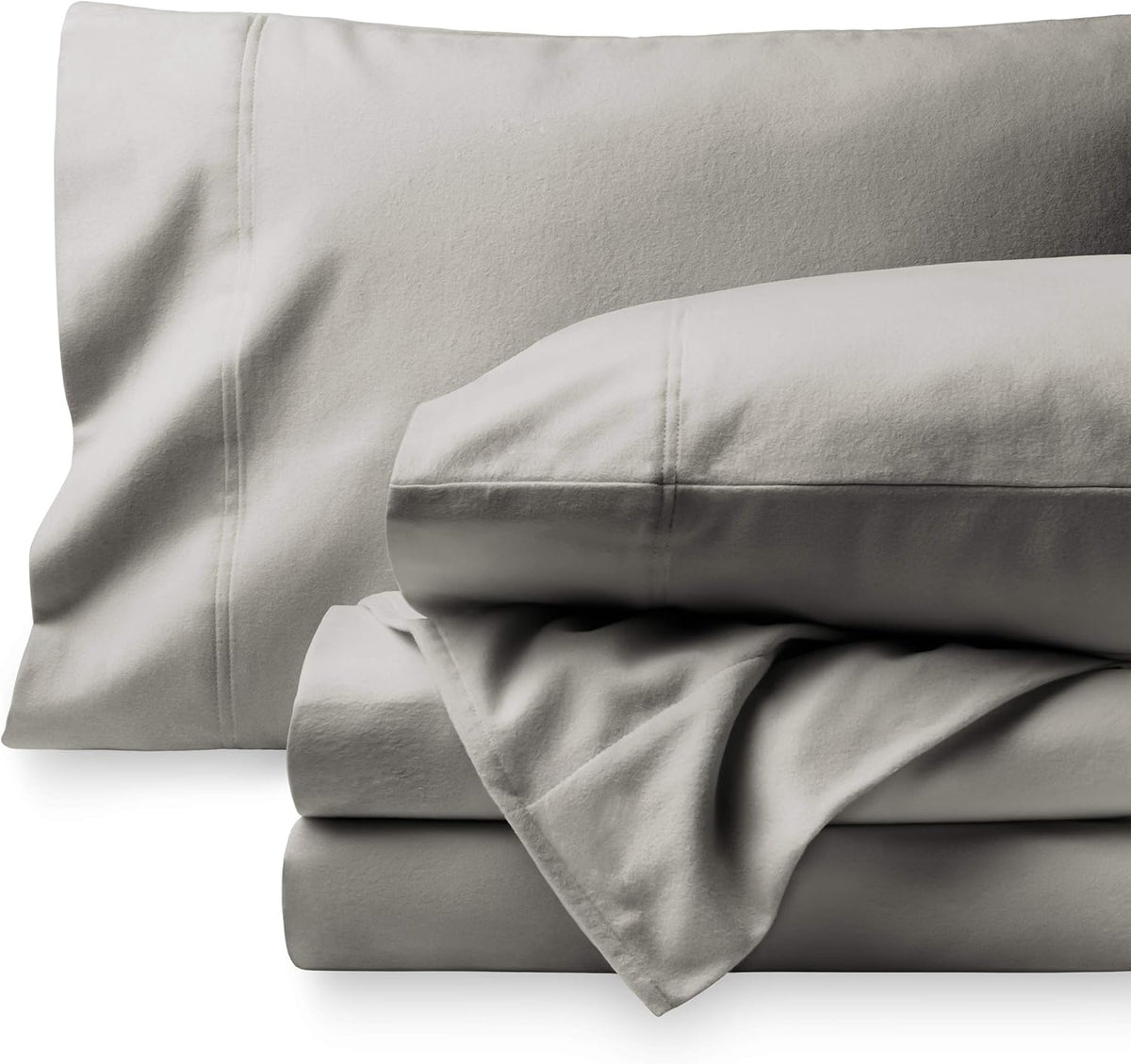 White Double Brushed Flannel Sheet Set G7242