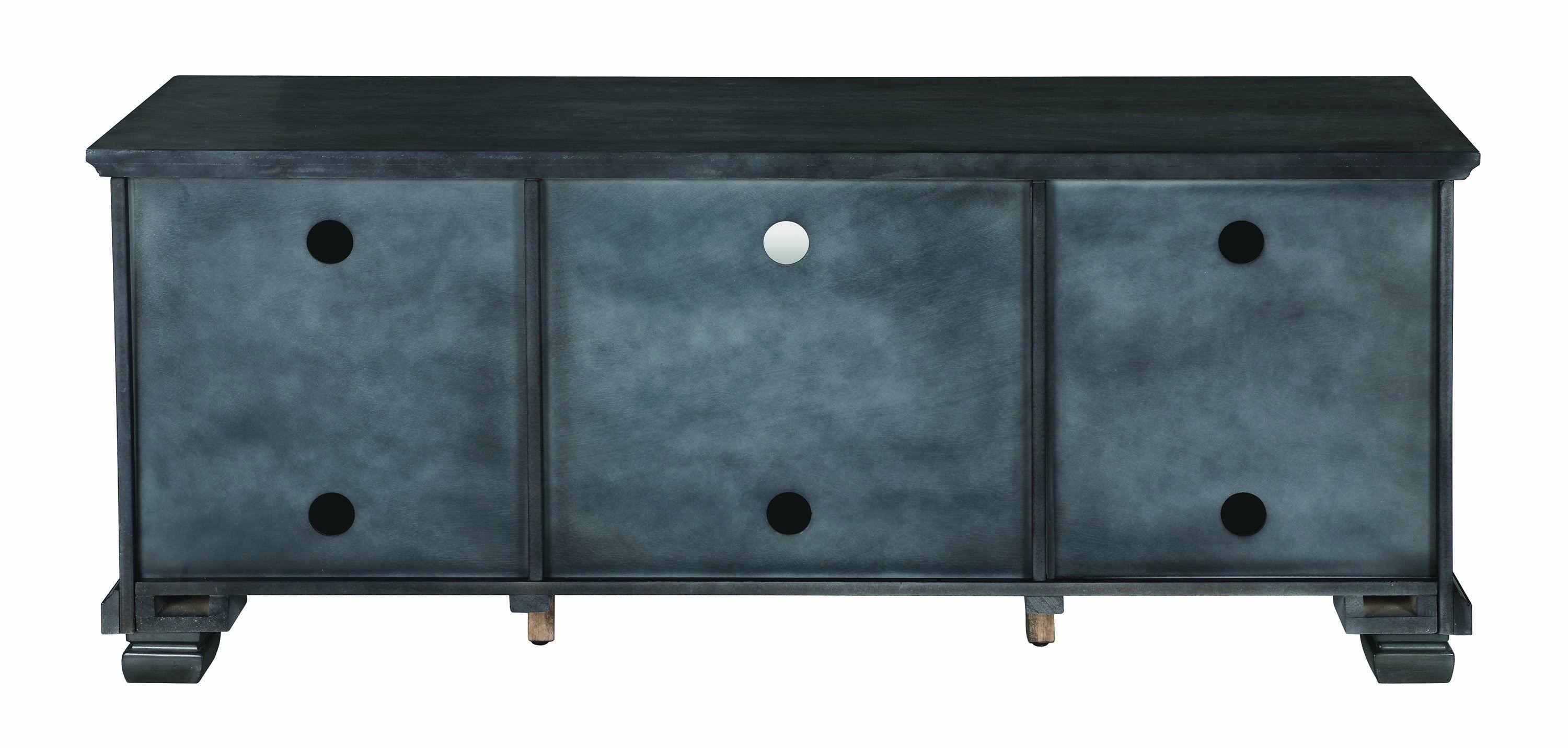 60 inch Wooden TV Console with 2 Storage Compartments and 2 Door Cabinets Gray K13050