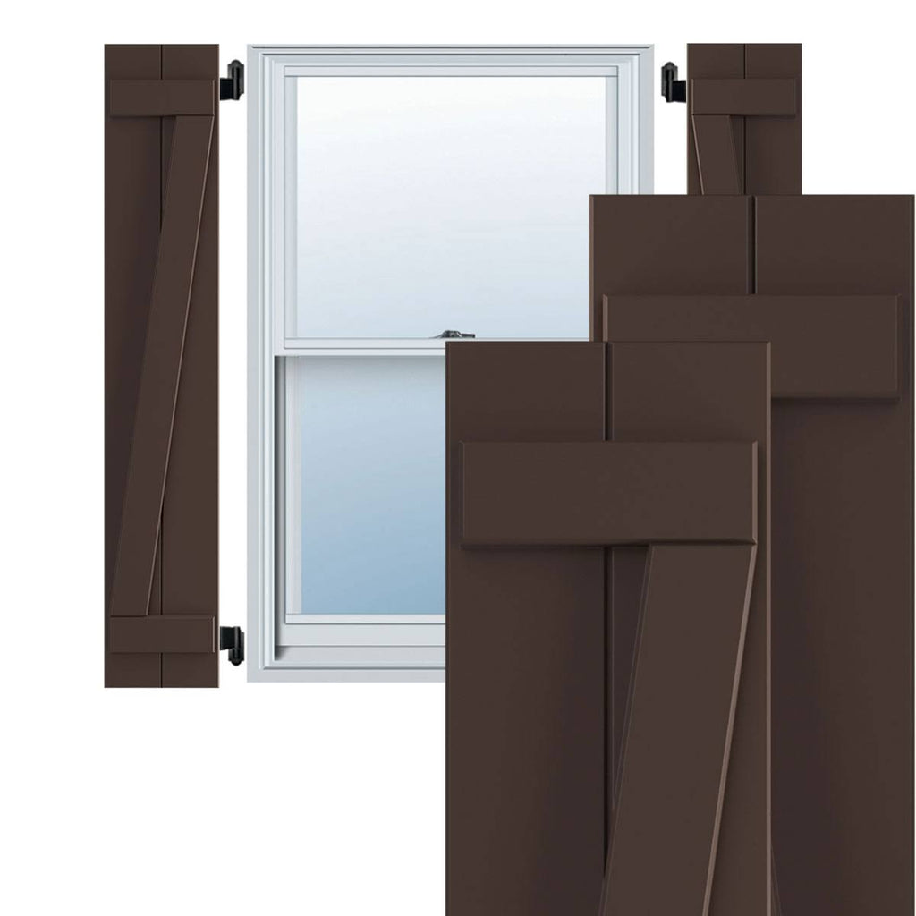 Raisin Brown PVC Board-n-Batten Shutters M9486