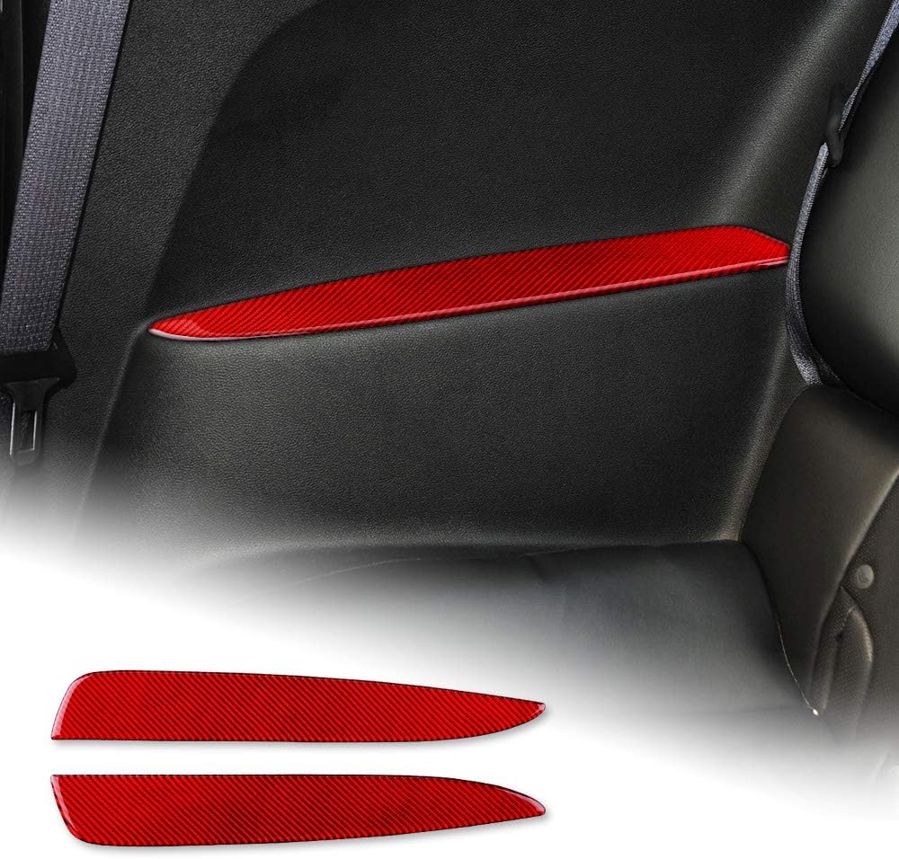 Carbon Fiber Car Rear Seat Armrest Sticker Interior Trim Decal Black Pack of 2 N2745