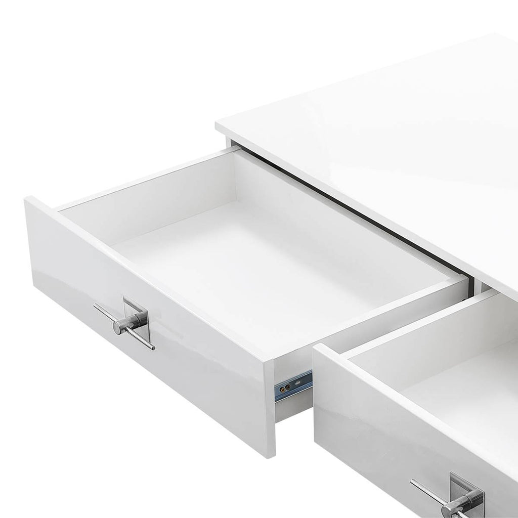 High Gloss Stainless Steel 2 Drawers Console Table U551015