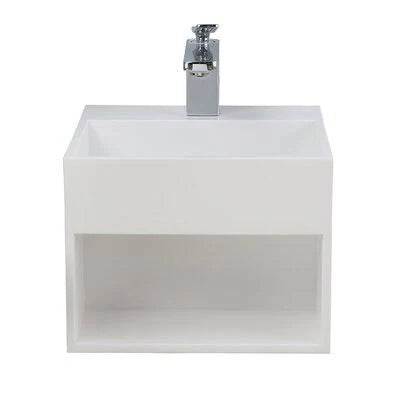 White Gloss Wall Mount Bathroom Sink J280629