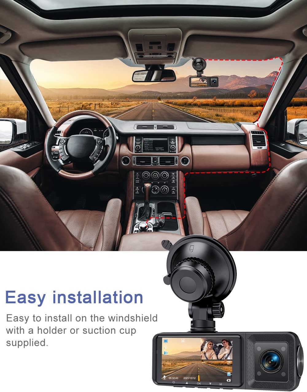 Dual Dash Cam Front and Inside 1080P with Infrared Night Vision R971855