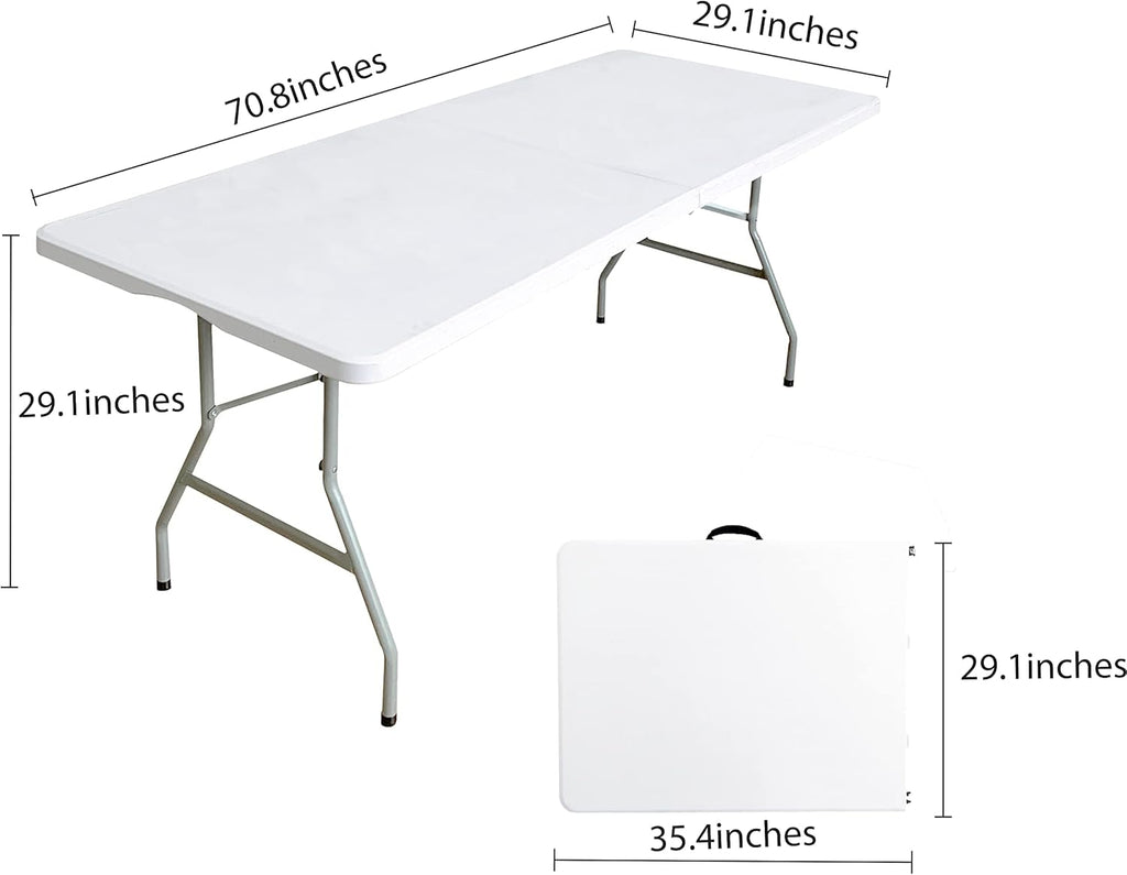 6 Foot Folding Plastic Utility Table with Handle U840