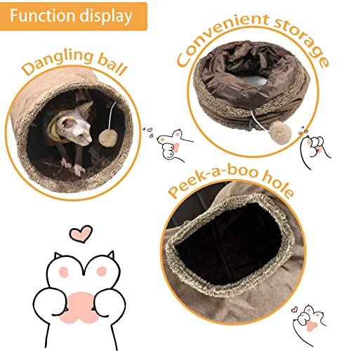 51×12 inch Foldable Grey Suede Cat Tunnel Z5437