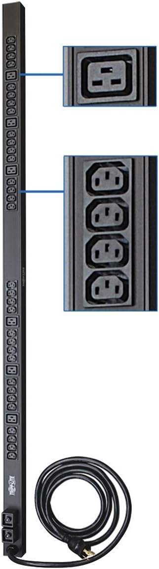 Metered PDU, 30A, 48 Outlets, 208/240V, 10 ft. Cord, 0U Vertical Rack-Mount Power Q37902