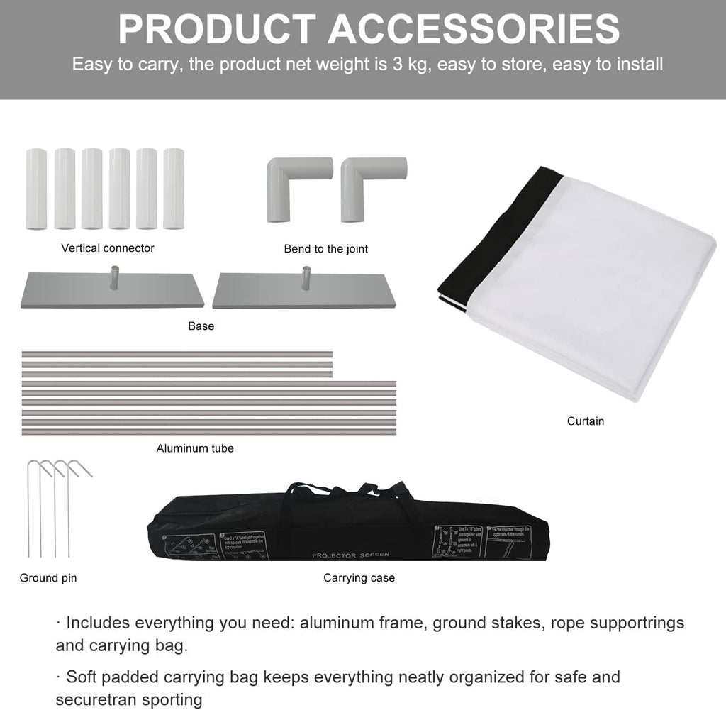 100 inch Portable Projection Screen with Stand P72261