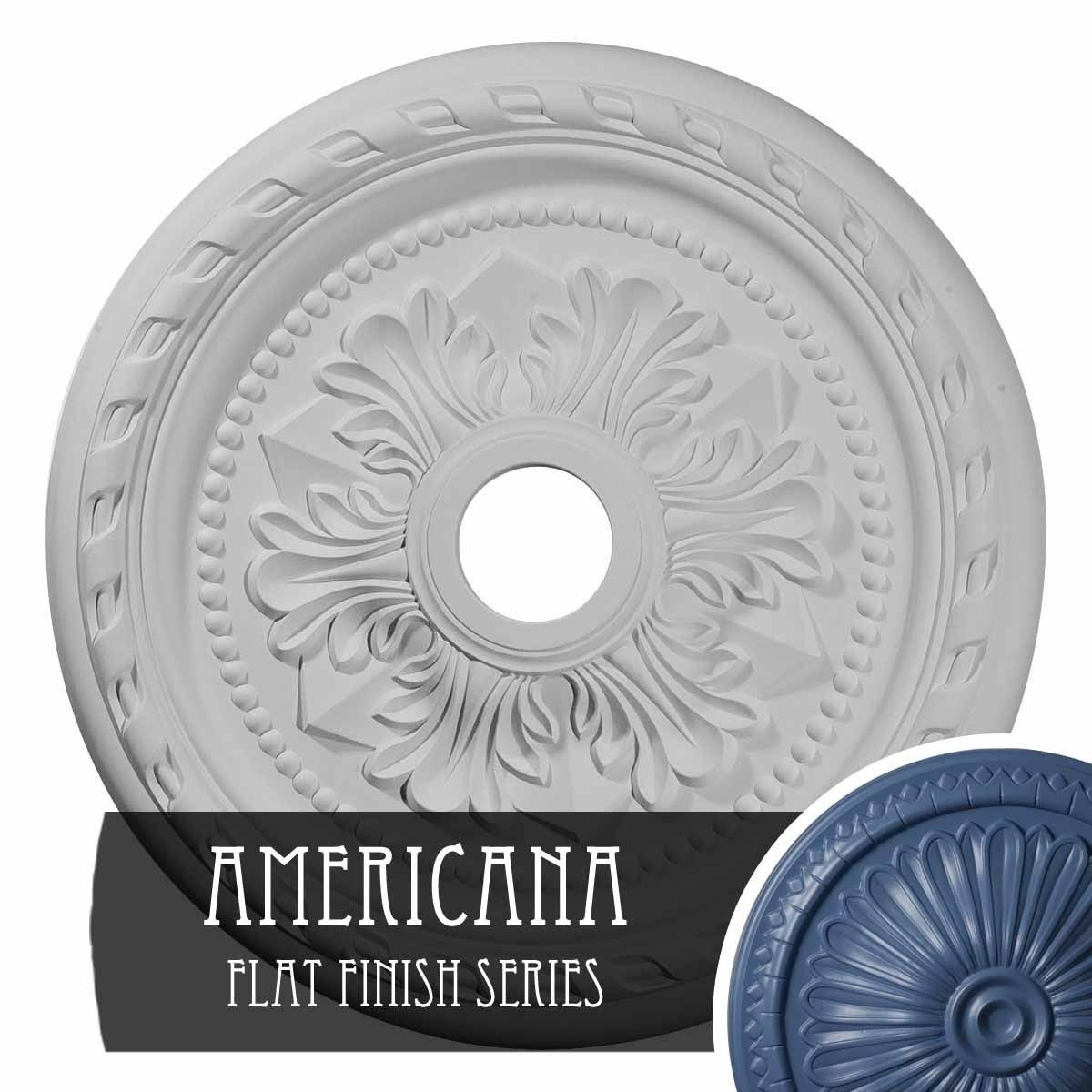 Palmetto Ceiling Medallion, Hand-Painted Americana U8449