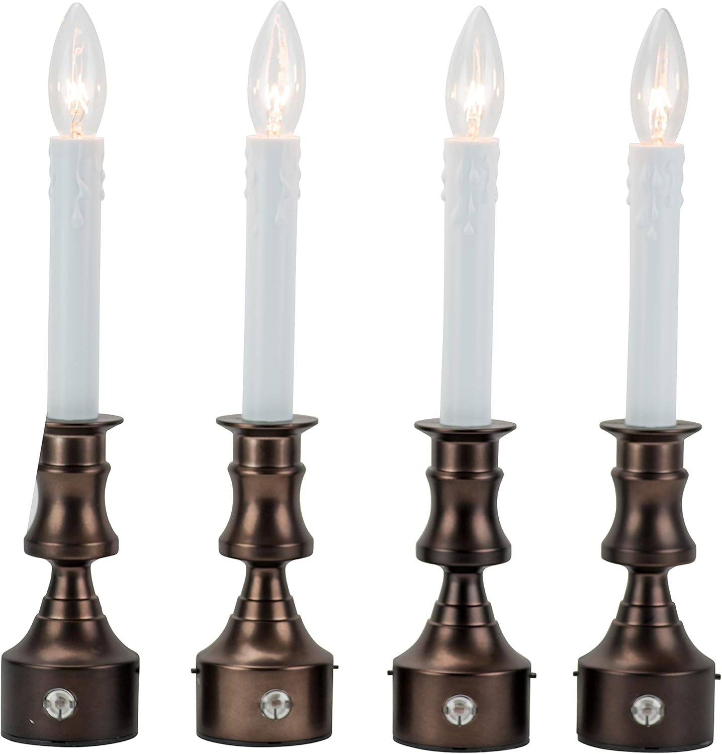 Set of 4 Bronze Flameless Window Candles with Timer T443467