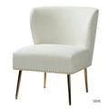 Ivory Accent Chair with Nailhead Trim E4057