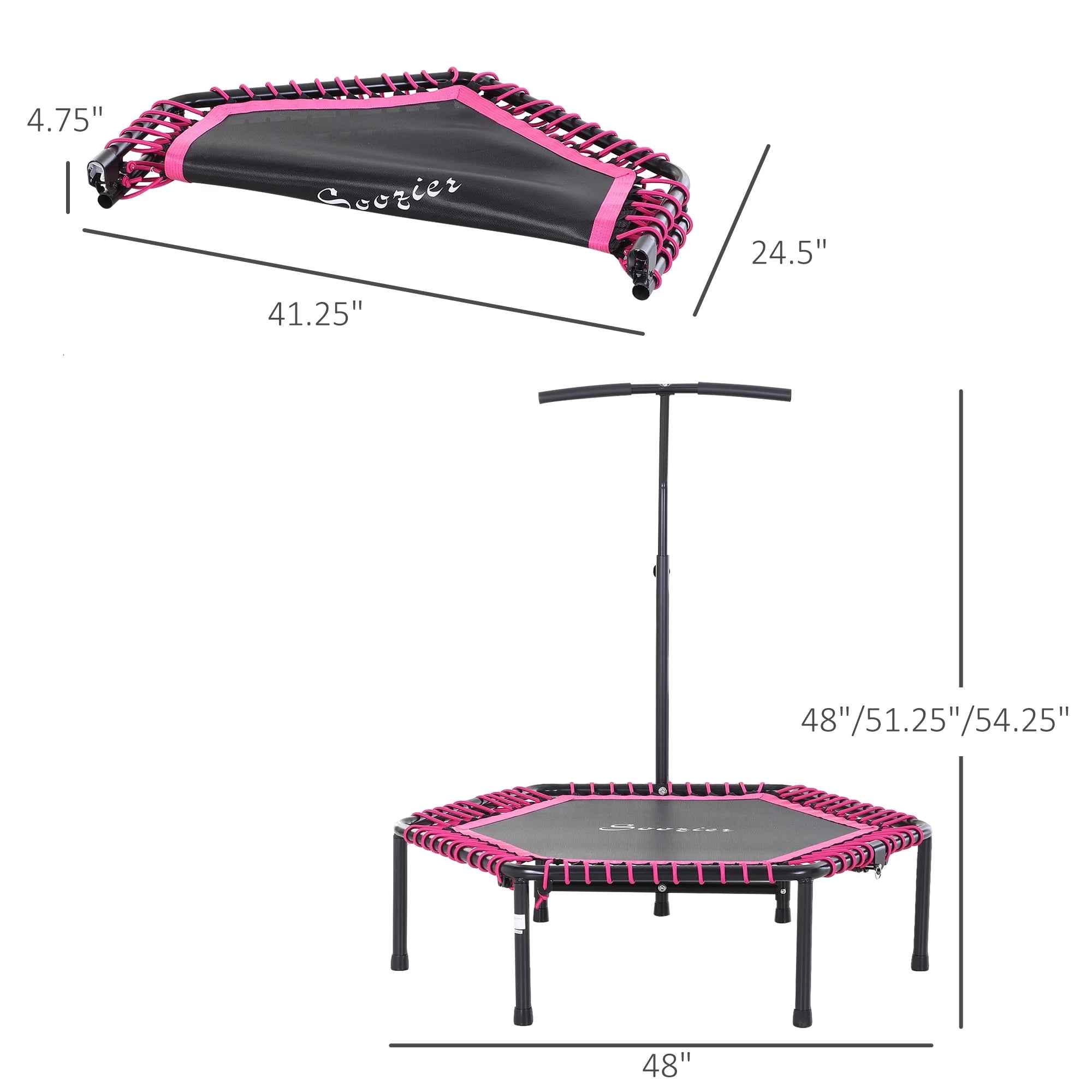 Pink Hexagon Rebounder Trampoline H4502