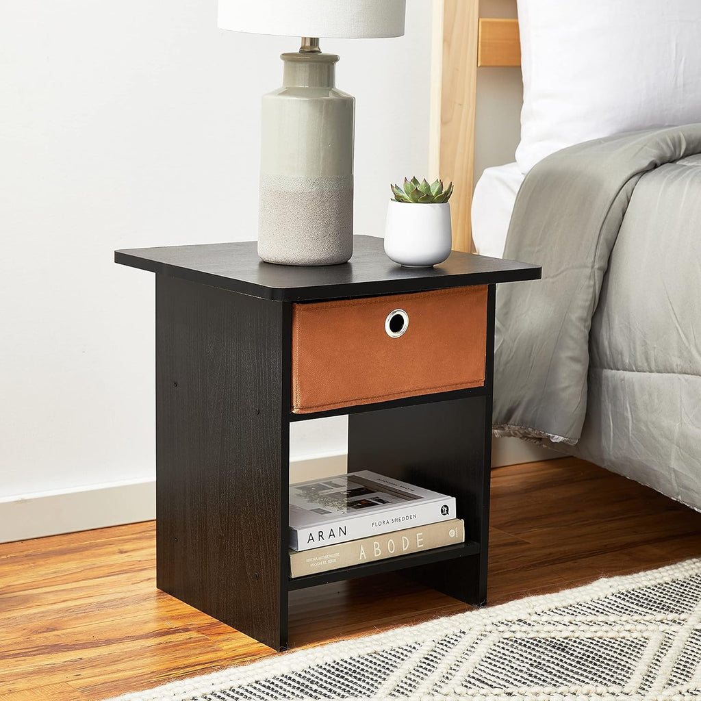 2-Pack End Table Nightstand, Medium Brown G325