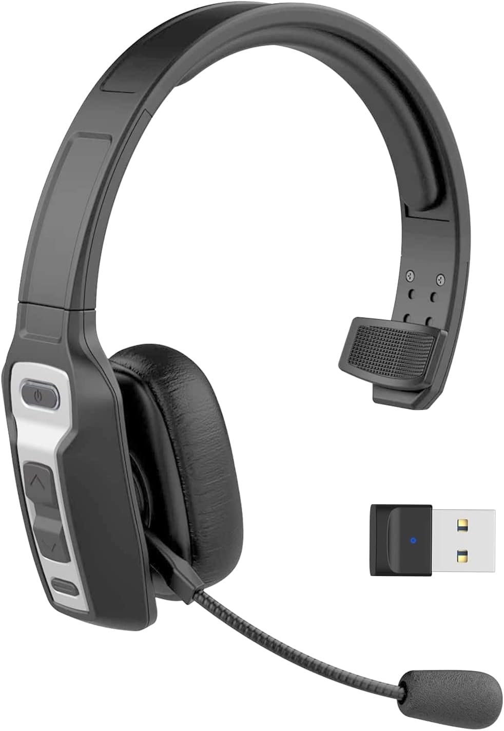 Bluetooth Headset with USB Dongle, Single-Ear Wireless Headset with Noise Cancelling Microphone, Pack of 2 O5137