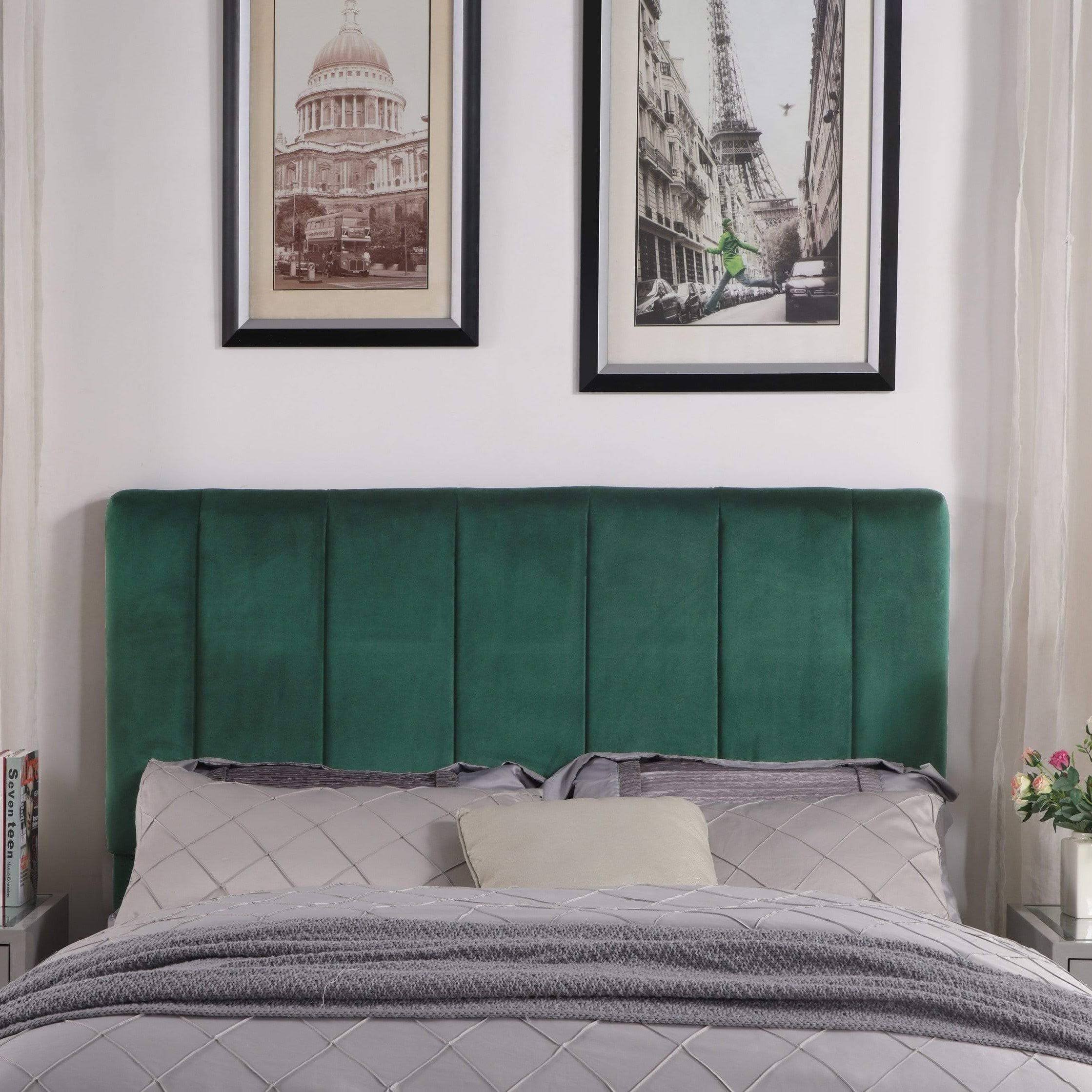 Green Velvet King Headboard U540538