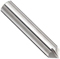 Carbide Chamfer Mill, Uncoated Bright Finish, 90 Deg Helix, 4 Flutes, 0.75x22 Cutting Dia V40847