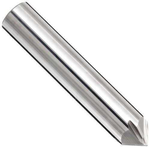 Carbide Chamfer Mill, Uncoated Bright Finish, 90 Deg Helix, 4 Flutes, 0.75x22 Cutting Dia V40847
