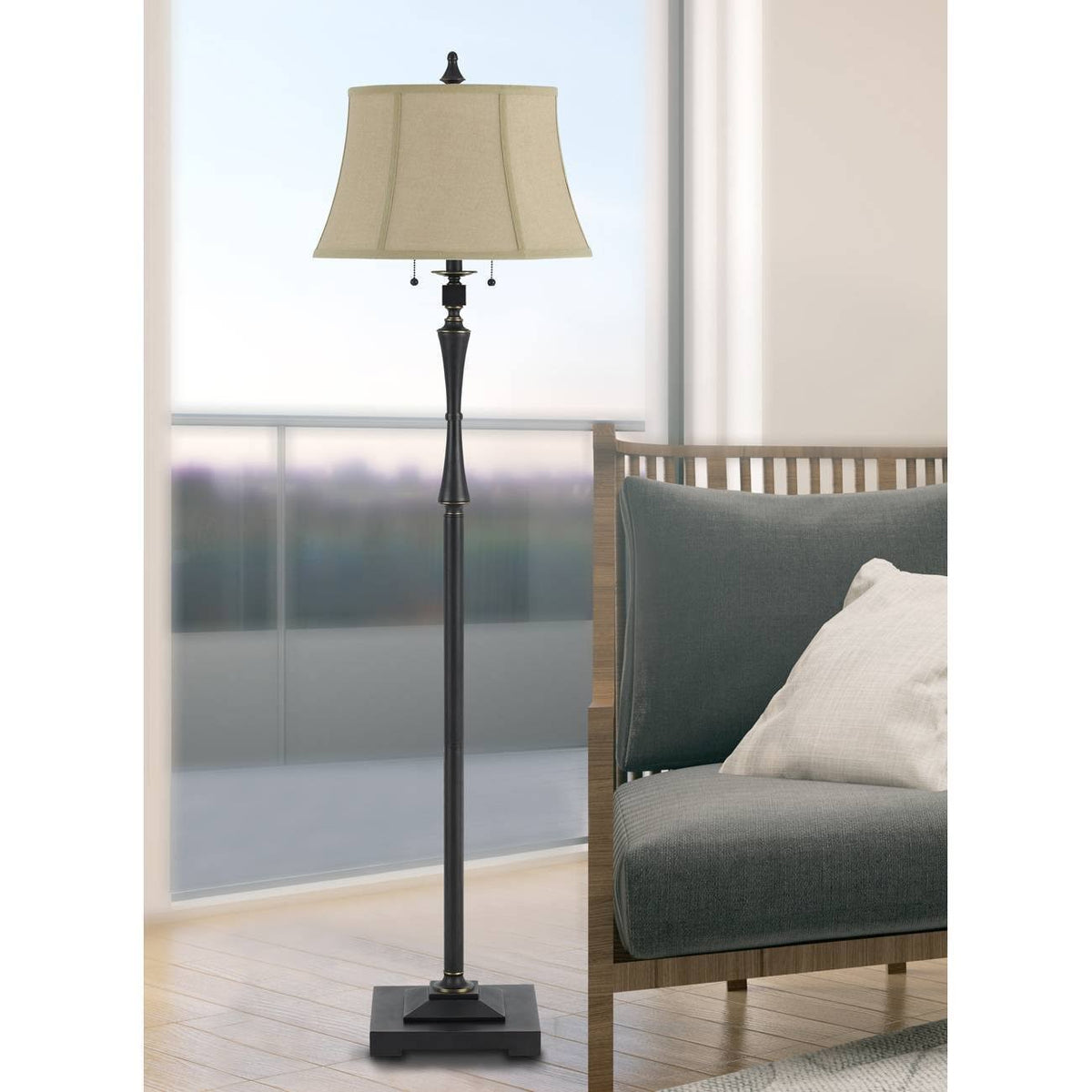 Bronze Metal Twin Pull Floor Lamp A961