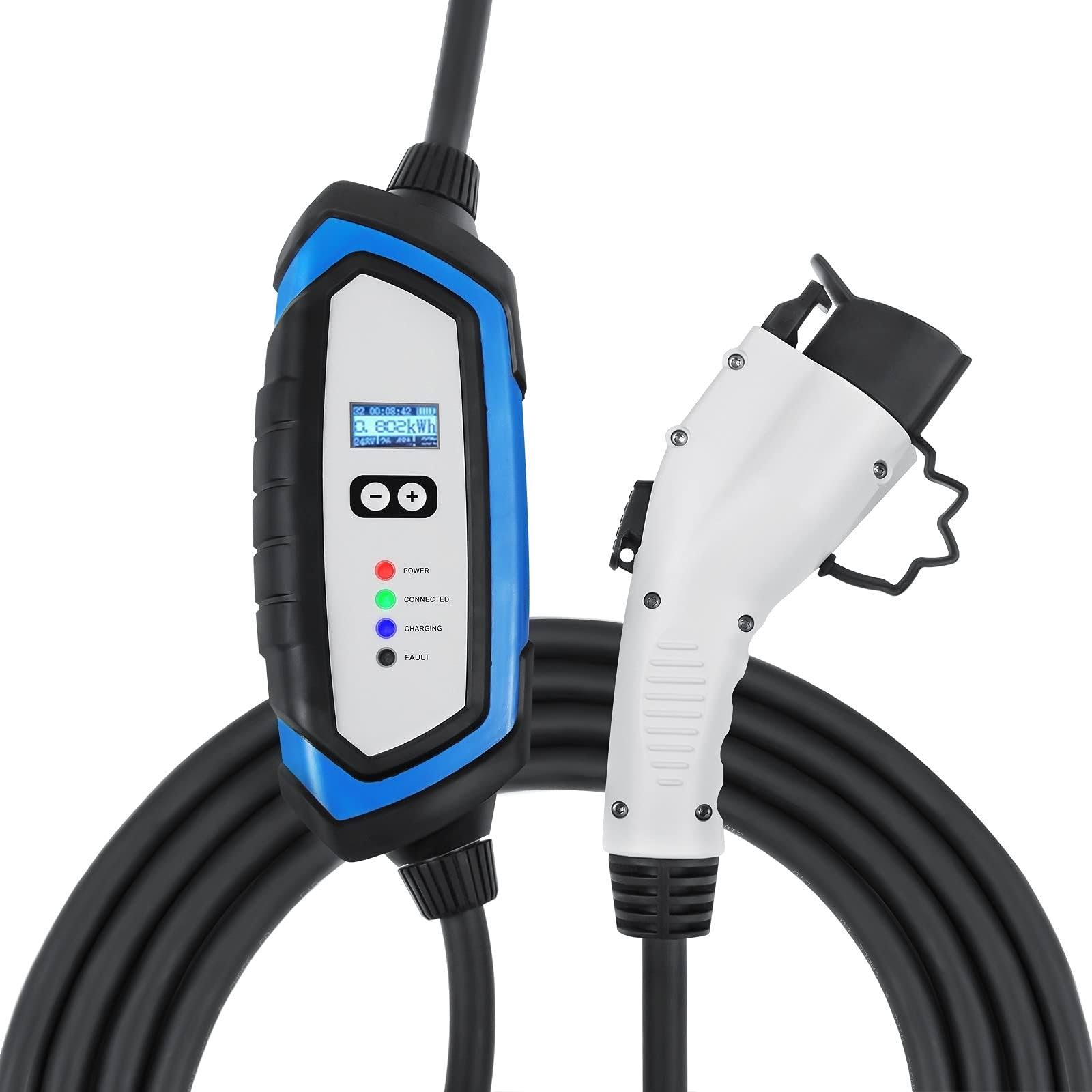 240V 32 Amp Level 2 EV Charger with 21ft Extension Cord J1772 Cable NEMA 14-50 Plug J5973