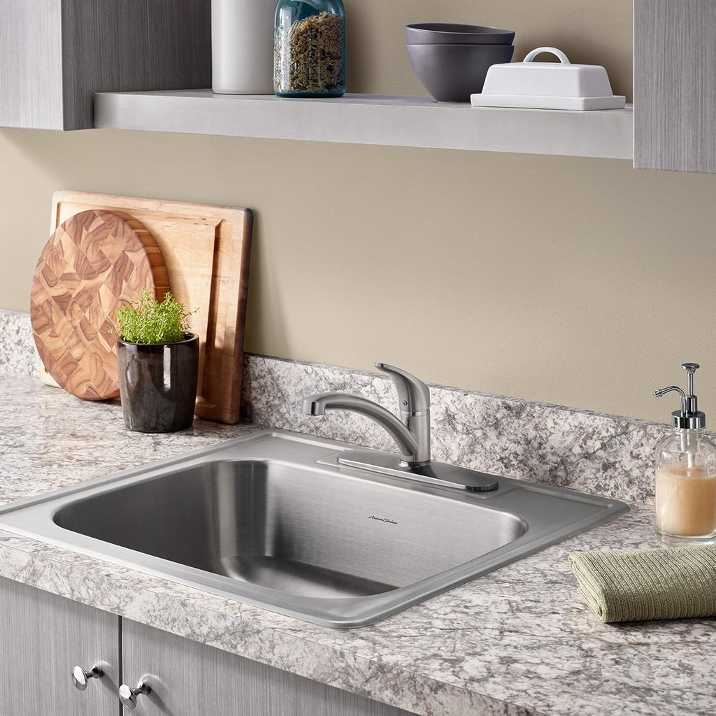 25x22 Single Bowl Stainless Steel 3-Hole Kitchen Sink X90537
