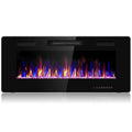 42x22 Black Recessed Wall Mounted Electric Fireplace B7266