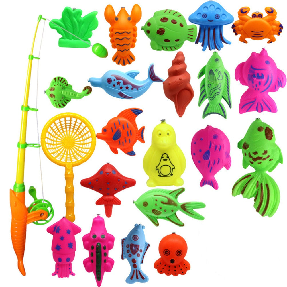 22pcs Magnetic Fishing Game Set with Rod and Net O51314