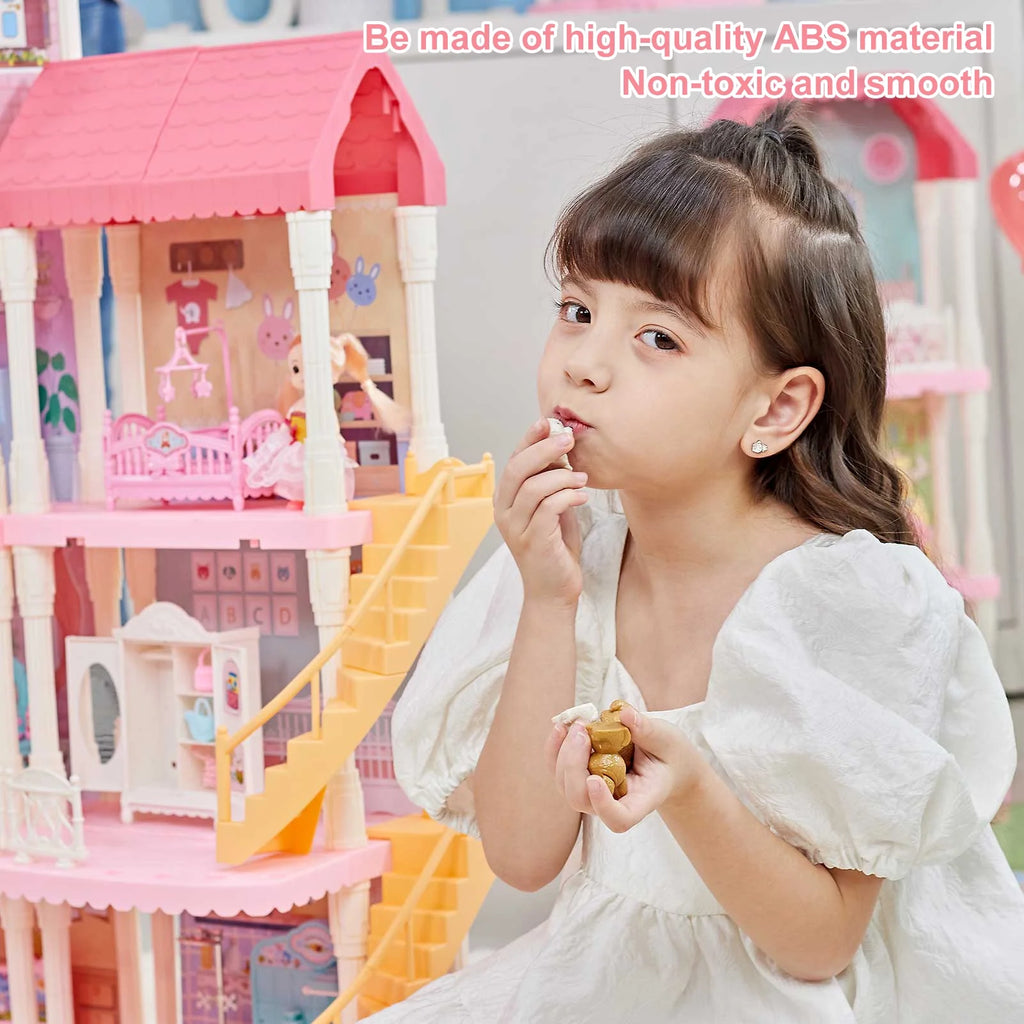 4 Layers 11 Rooms Dollhouse with Light R765