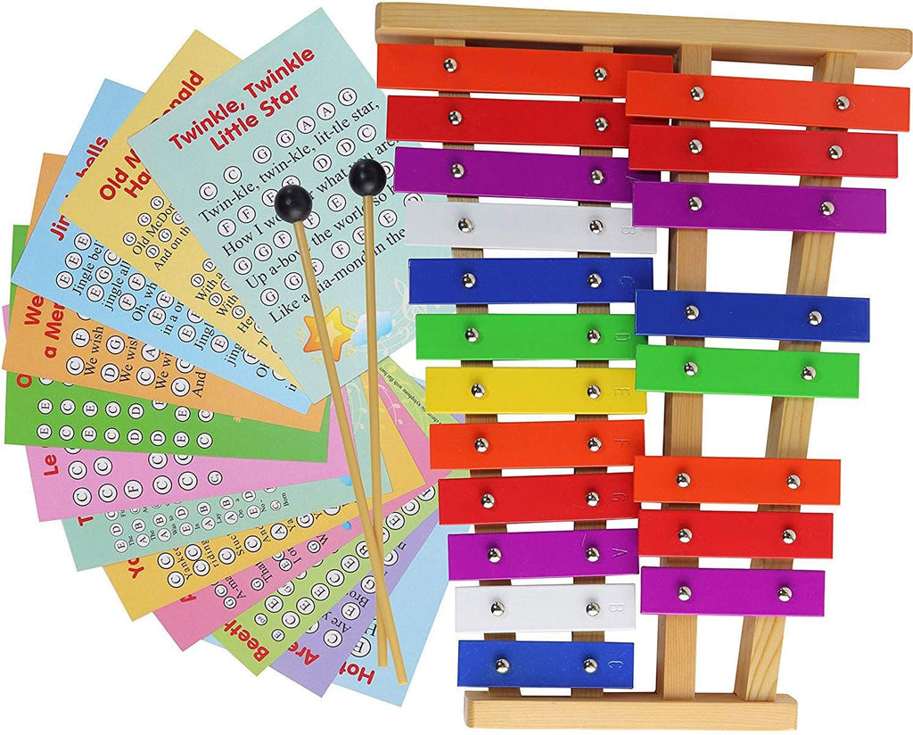 20 Note Chromatic Glockenspiel Metal Xylophone Sheet Music Cards Pack of 2 H722674