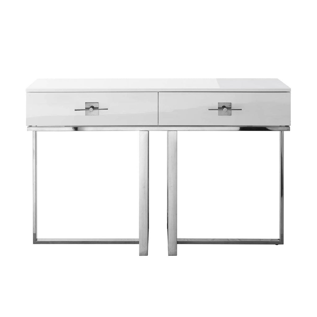 High Gloss Stainless Steel 2 Drawers Console Table U551015