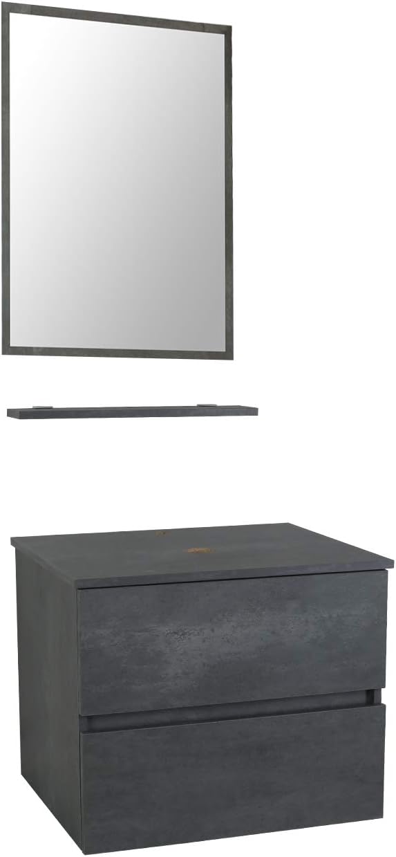 Concrete Grey Wall Mounted Bathroom Vanity F815