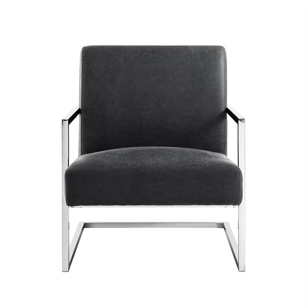 Charcoal Faux Leather Accent Chair A56703