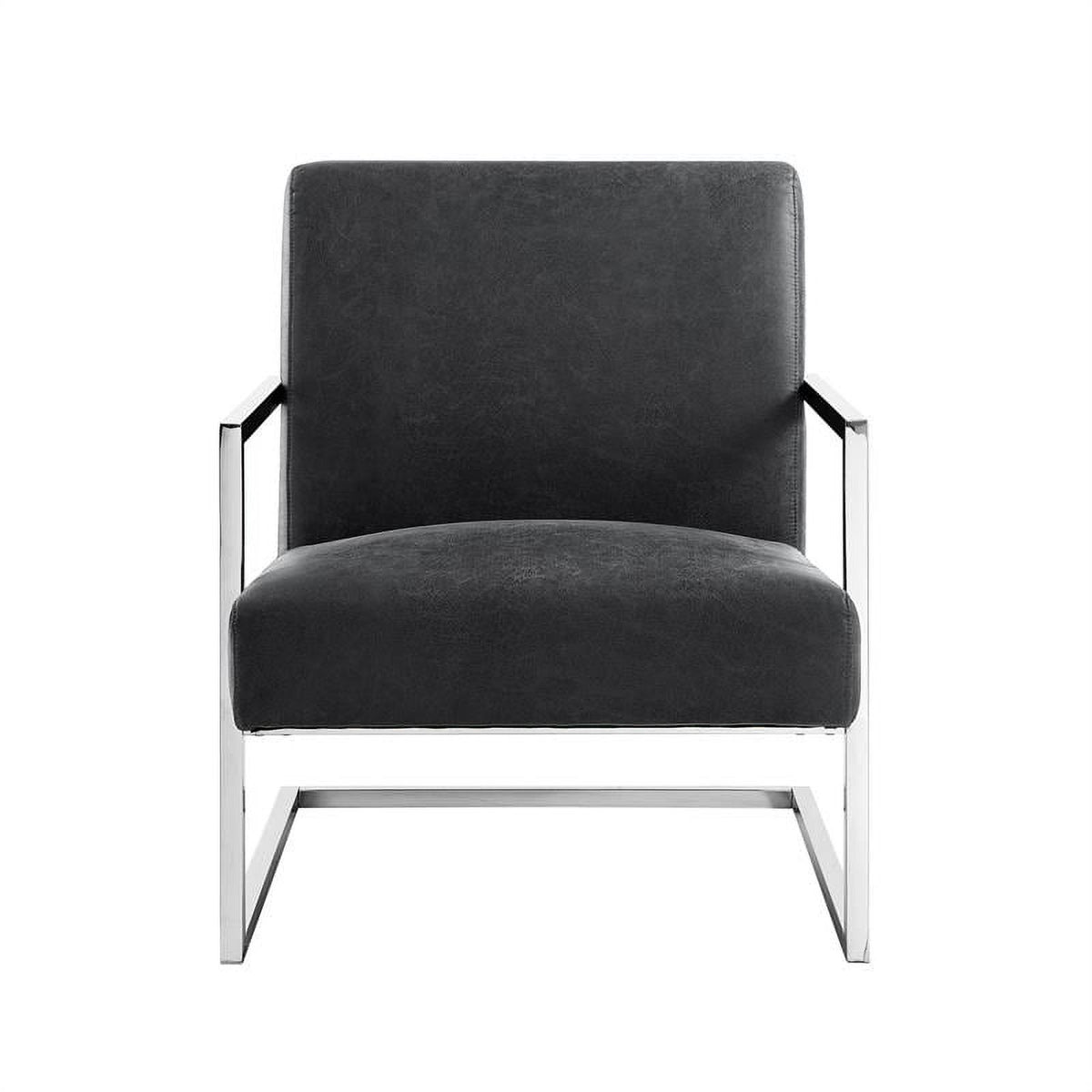 Charcoal Faux Leather Accent Chair A56703