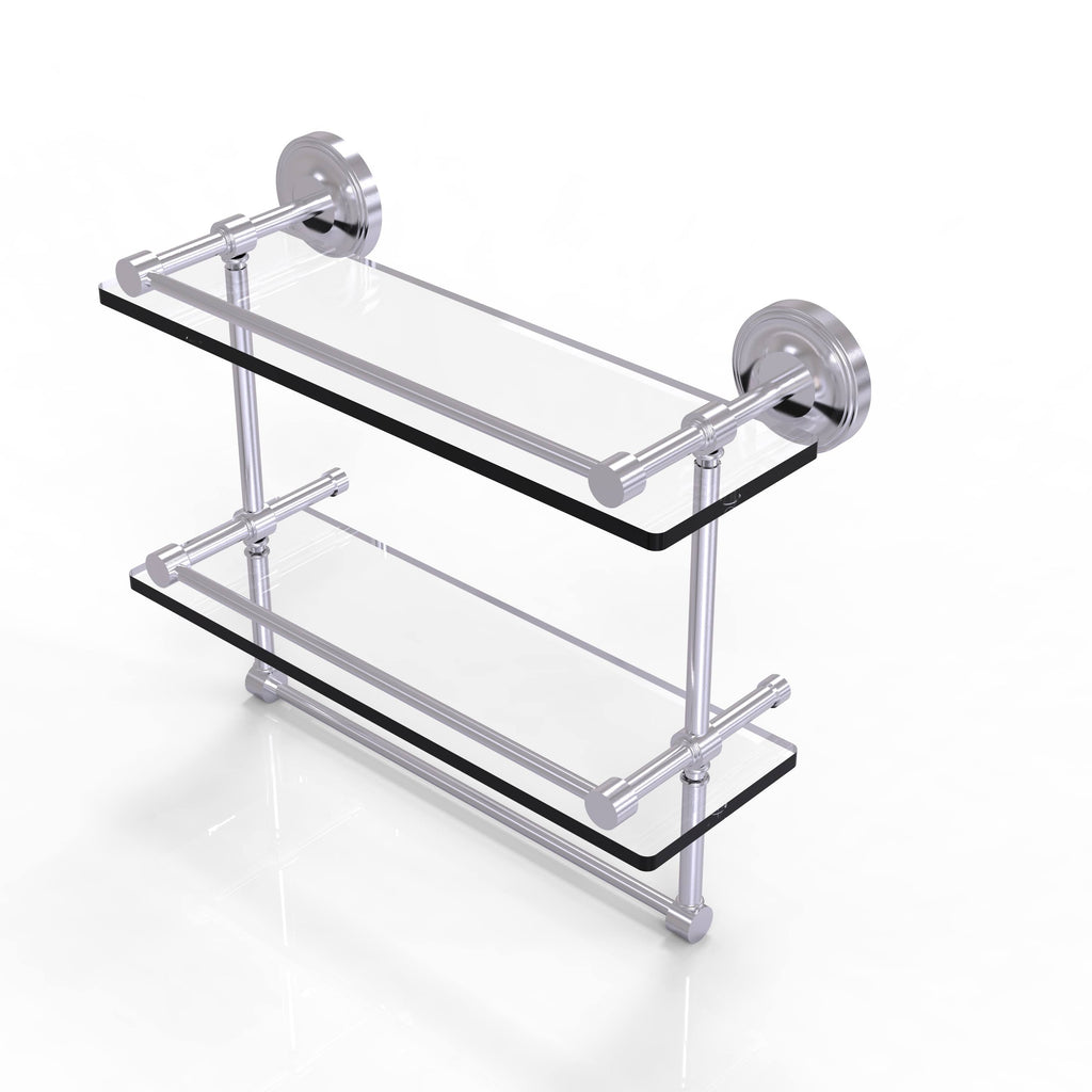 Double Glass Shelf with Towel Bar - Antique Copper - 22 inch D879732