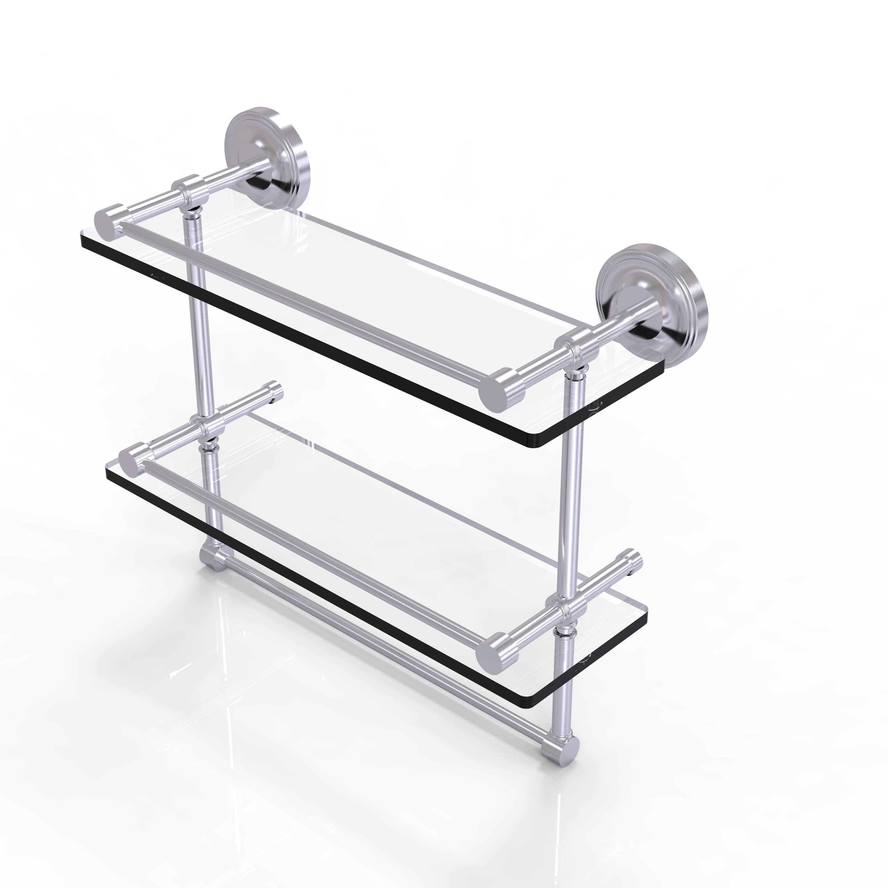 Double Glass Shelf with Towel Bar - Antique Copper - 22 inch D879732