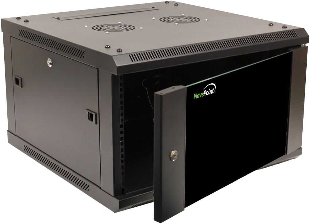 6U Wall Mount Network Server Cabinet Rack Enclosure Glass Door Lock Q566