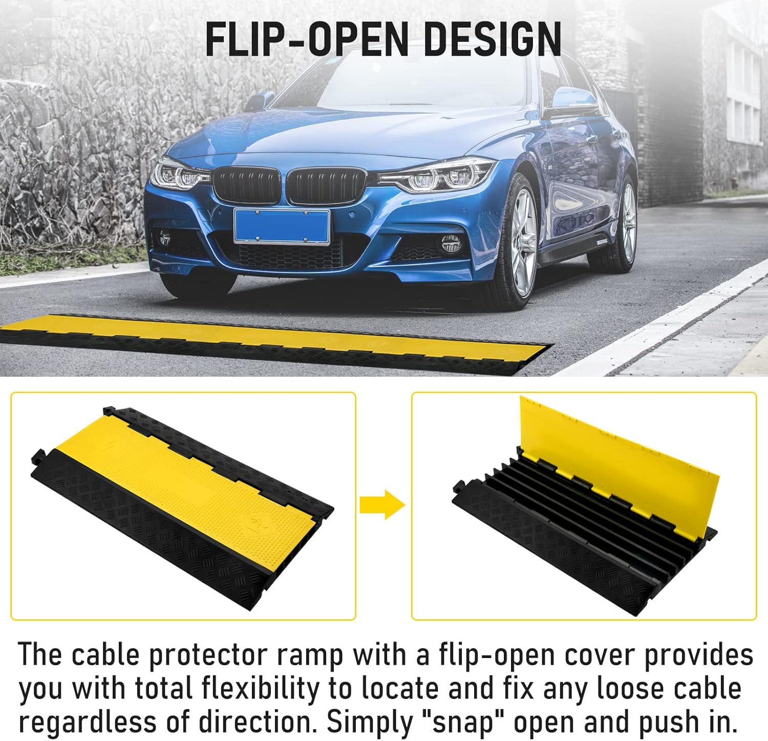 Heavy Duty Rubber Cable Protector 5 Channel 1 Pack 18000 Lb V84267