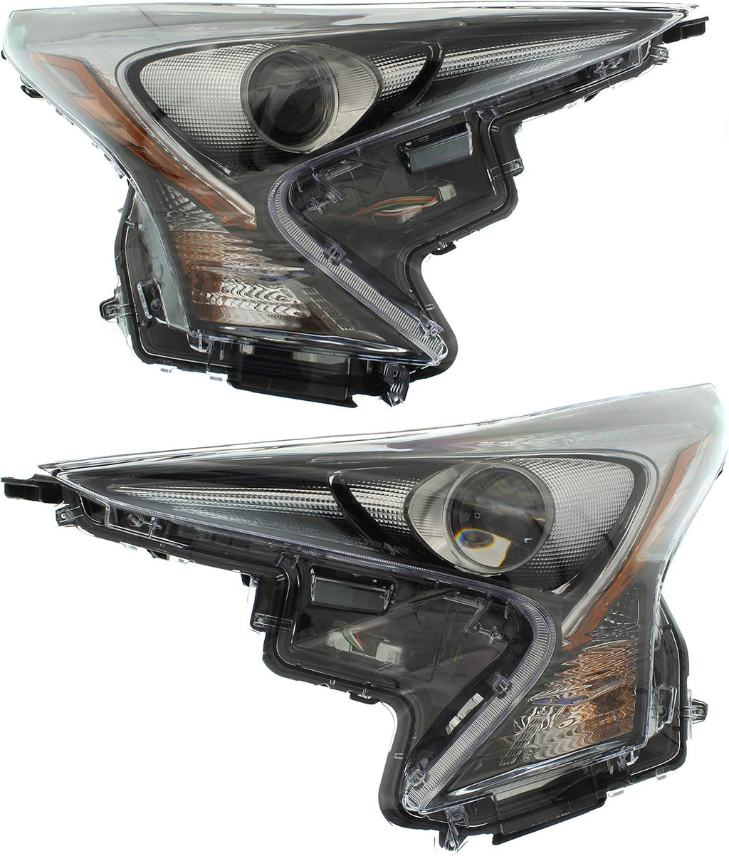 Aftermarket Headlight Assembly Compatible with 2017-2018 Toyota Prius, Set of 2 I7790