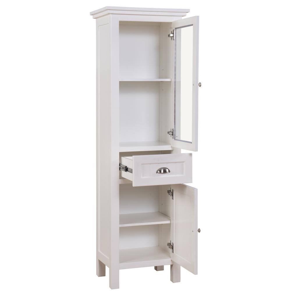 White Bathroom Linen Storage Cabinet S8222